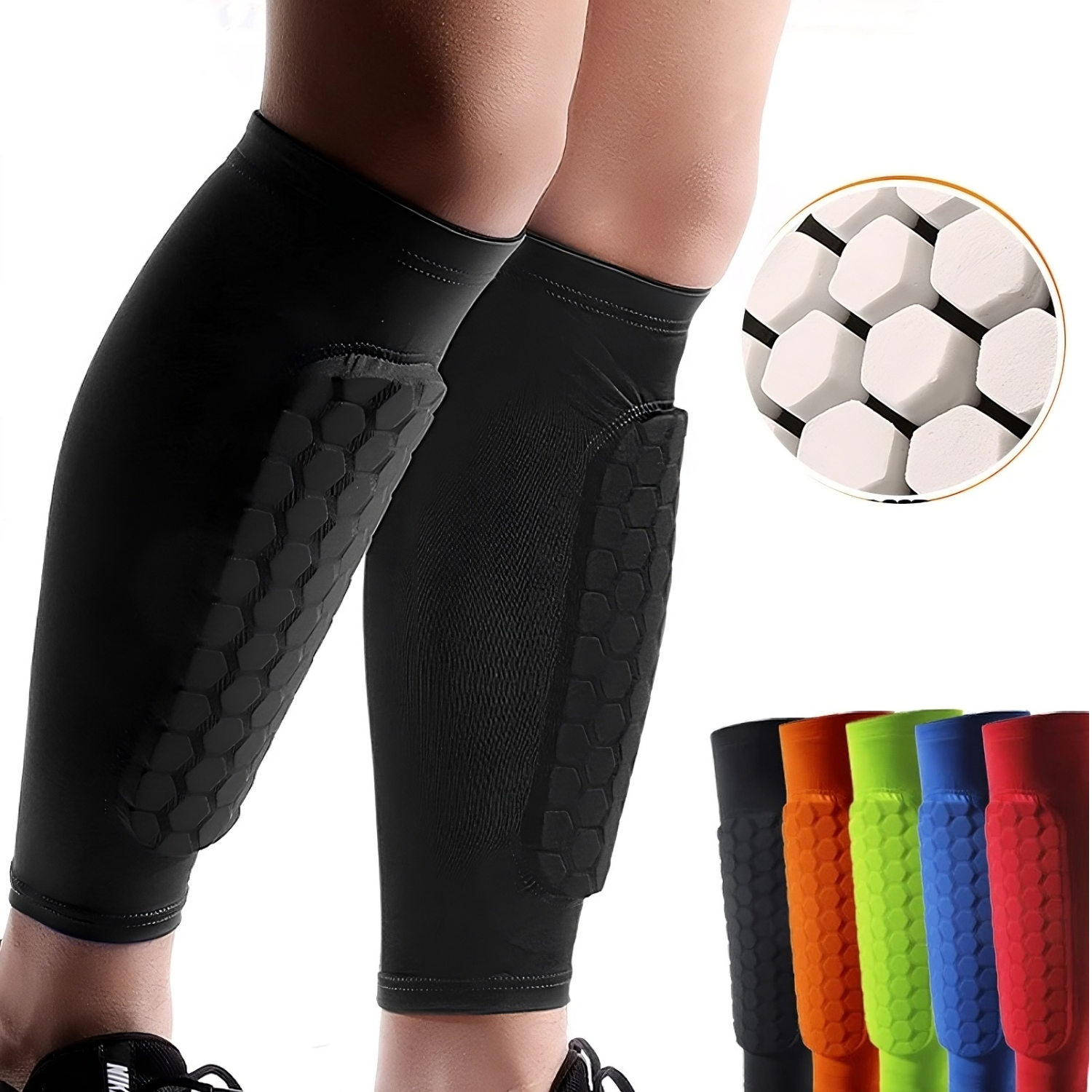 Shin Guard Socks Sleeves with Foam