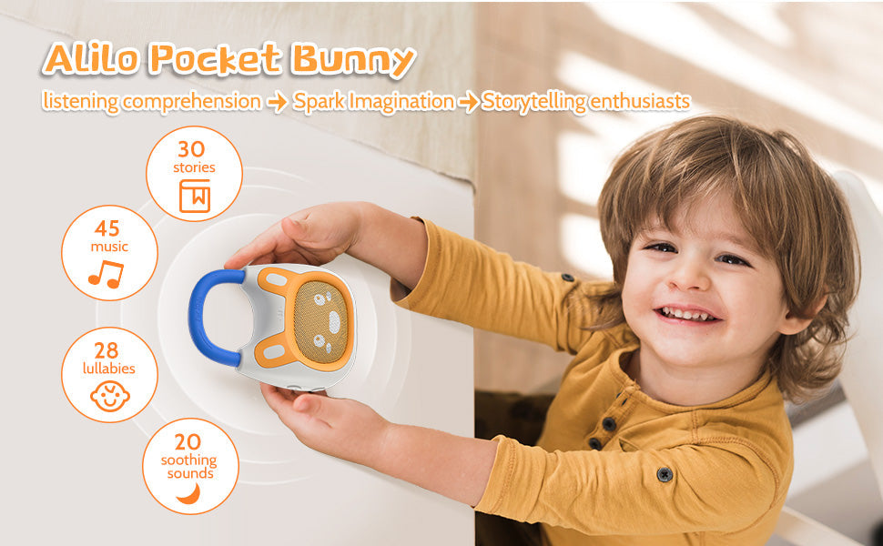 Alilo Pocket Bunny – Interactive Kids Audio Player with Preloaded Stories & Songs
