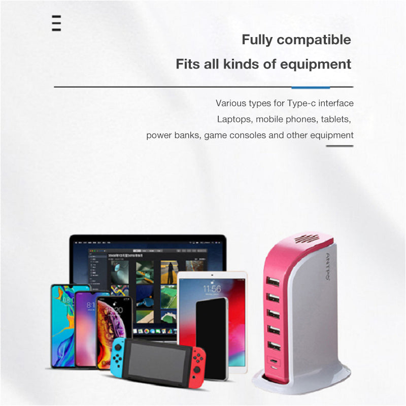 Desktop charging station （6 in 1 USB Charger Block）506AC