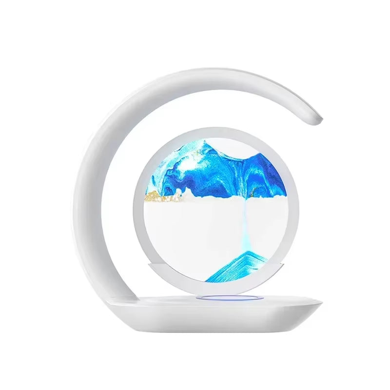 Glow sand 3-In-1 Hourglass Lamp: Wireless Charger, Sand Art & Mood Light in One Elegant Design