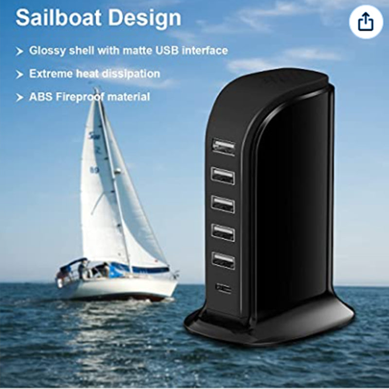 Desktop charging station （6 in 1 USB Charger Block）506AC