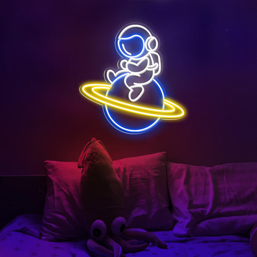 Spaceman Neon Sign Planet Astronaut Neon Sign Led Light