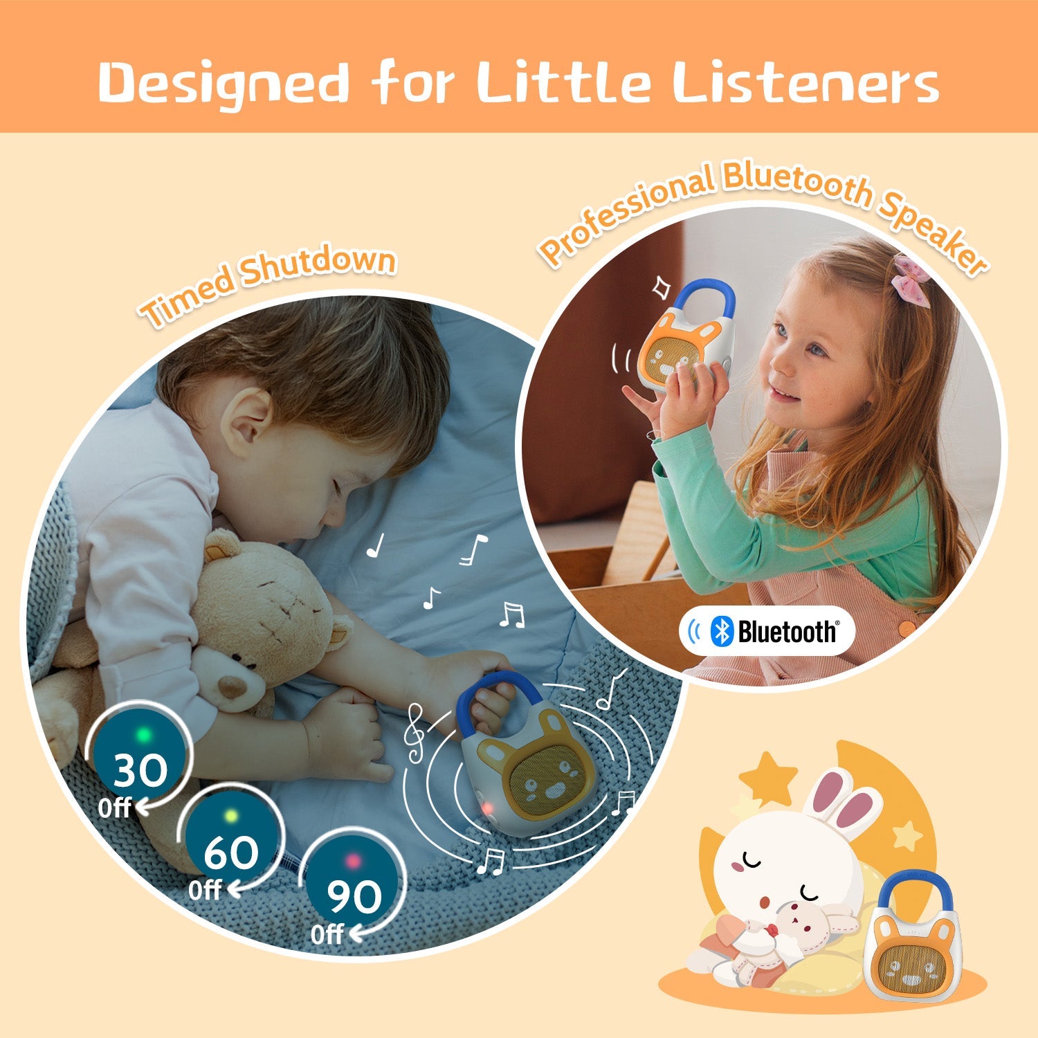 Alilo Pocket Bunny – Interactive Kids Audio Player with Preloaded Stories & Songs