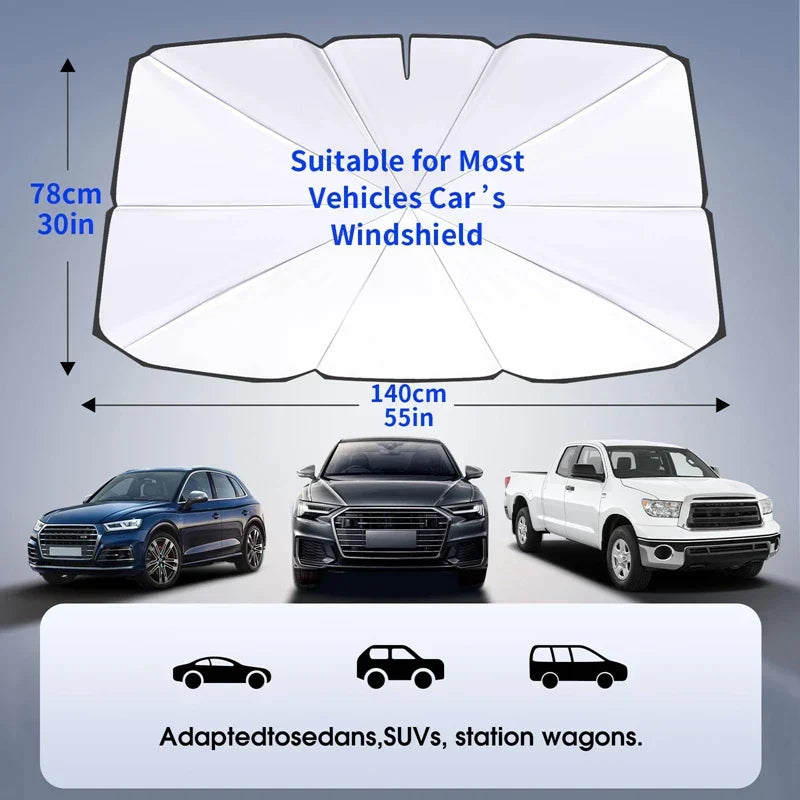 HELLOLEIBOO Foldable Car Sunshade Umbrella for Ultimate Heat and UV Protection