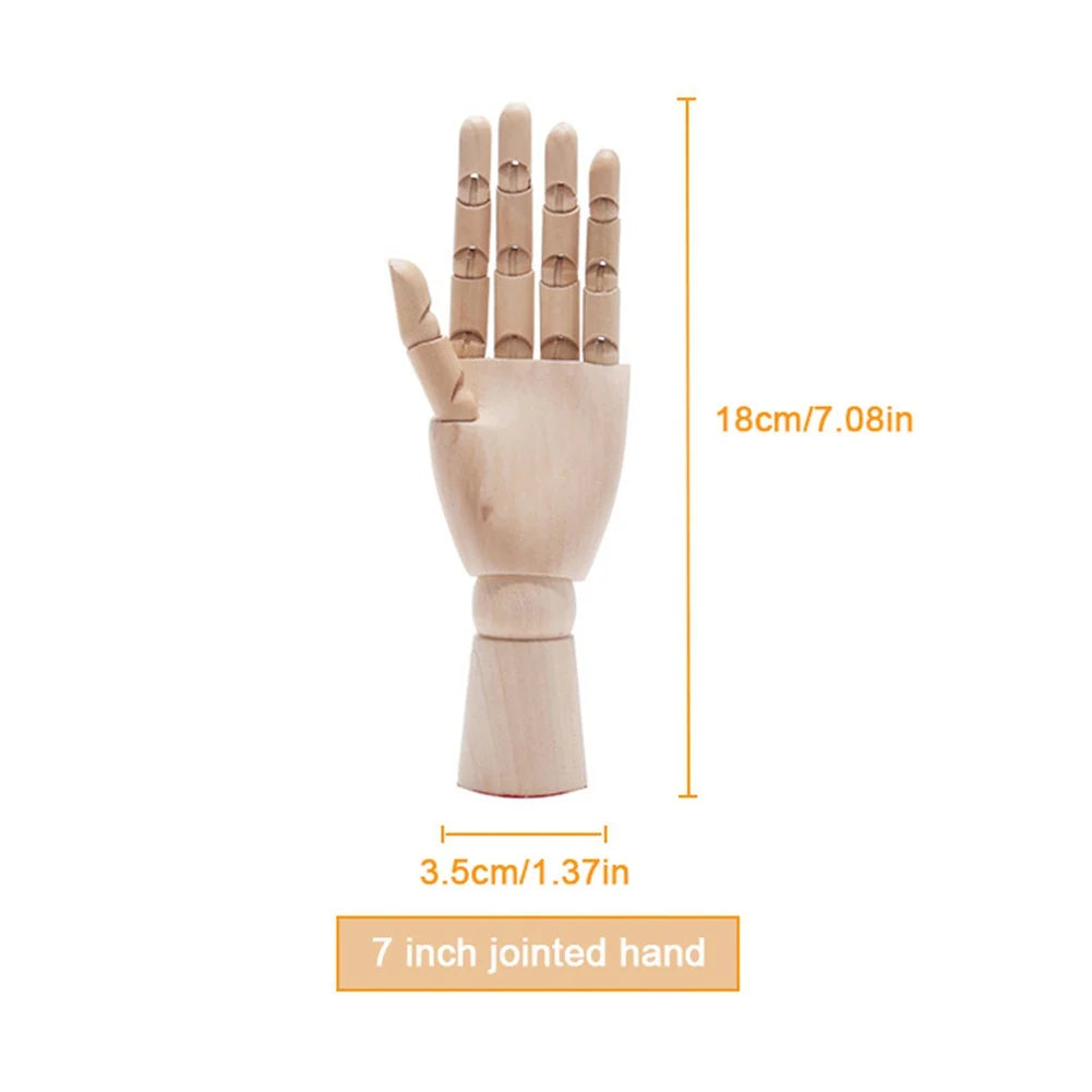 Wooden Hand Figurines Rotatable Joint Mannequin Sketch Sculpting Model Jointed Doll Office Home Desktop Room Decoration Gifts