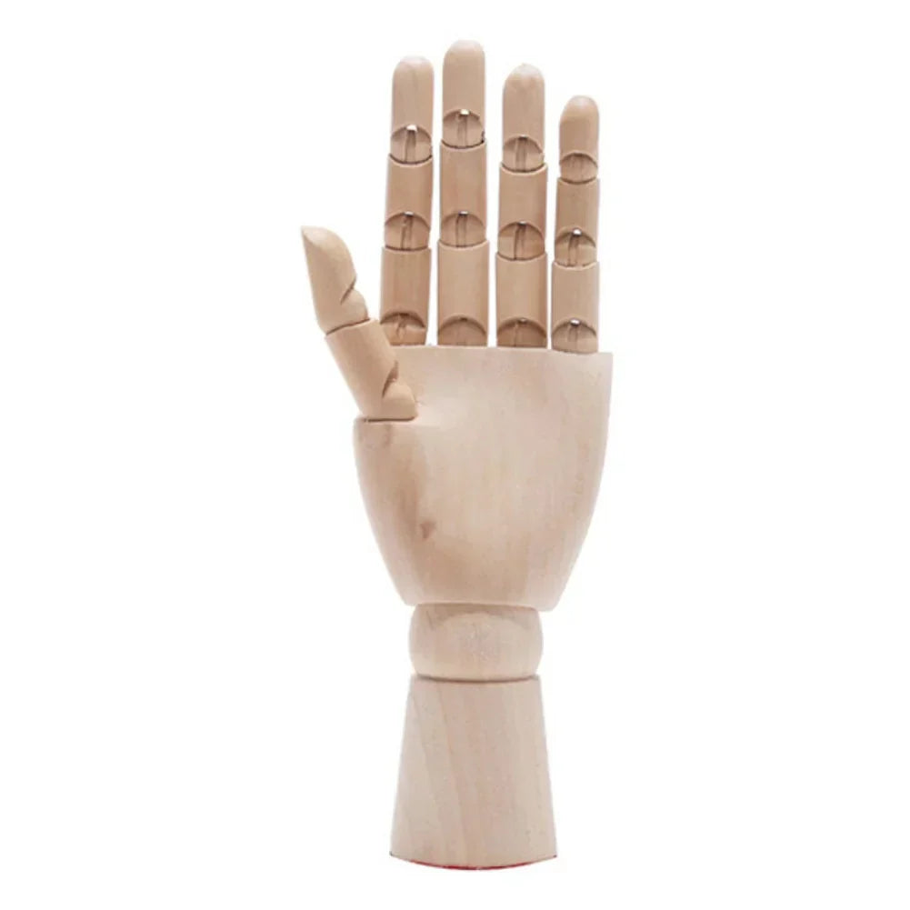 Wooden Hand Figurines Rotatable Joint Mannequin Sketch Sculpting Model Jointed Doll Office Home Desktop Room Decoration Gifts
