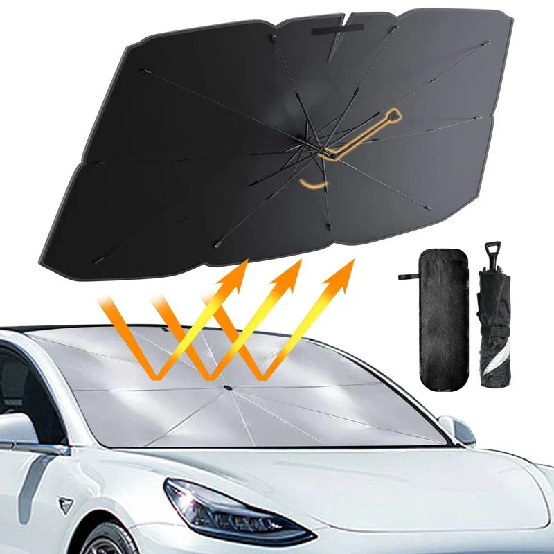 HELLOLEIBOO Foldable Car Sunshade Umbrella for Ultimate Heat and UV Protection